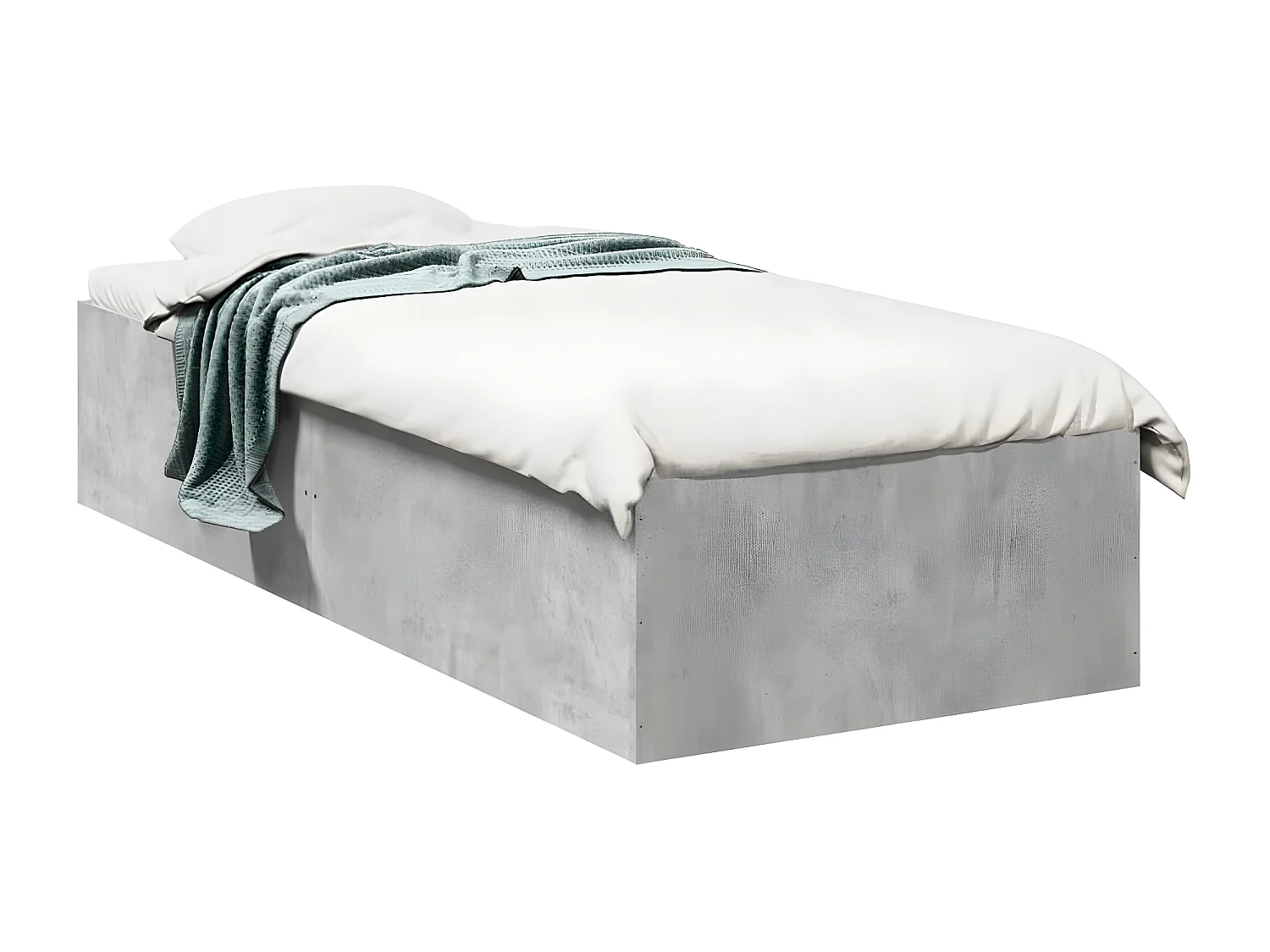 Cadre de lit gris béton 75x190 bois d'ingénierie