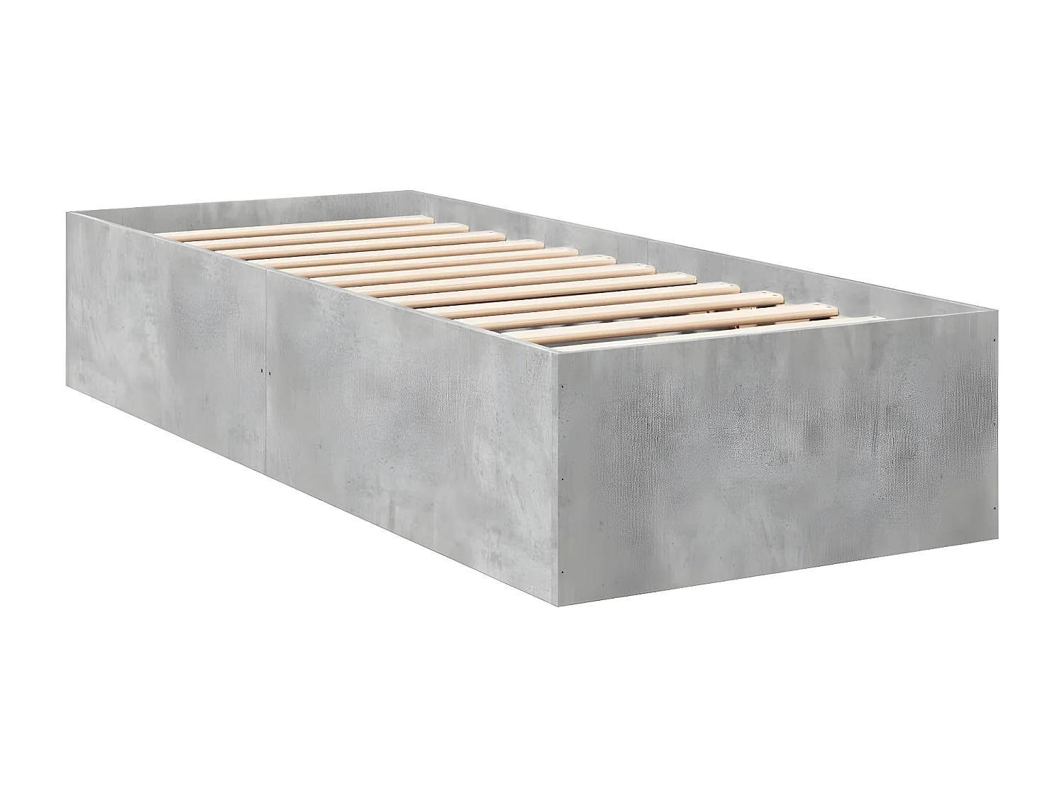 Cadre de lit gris béton 75x190 bois d'ingénierie