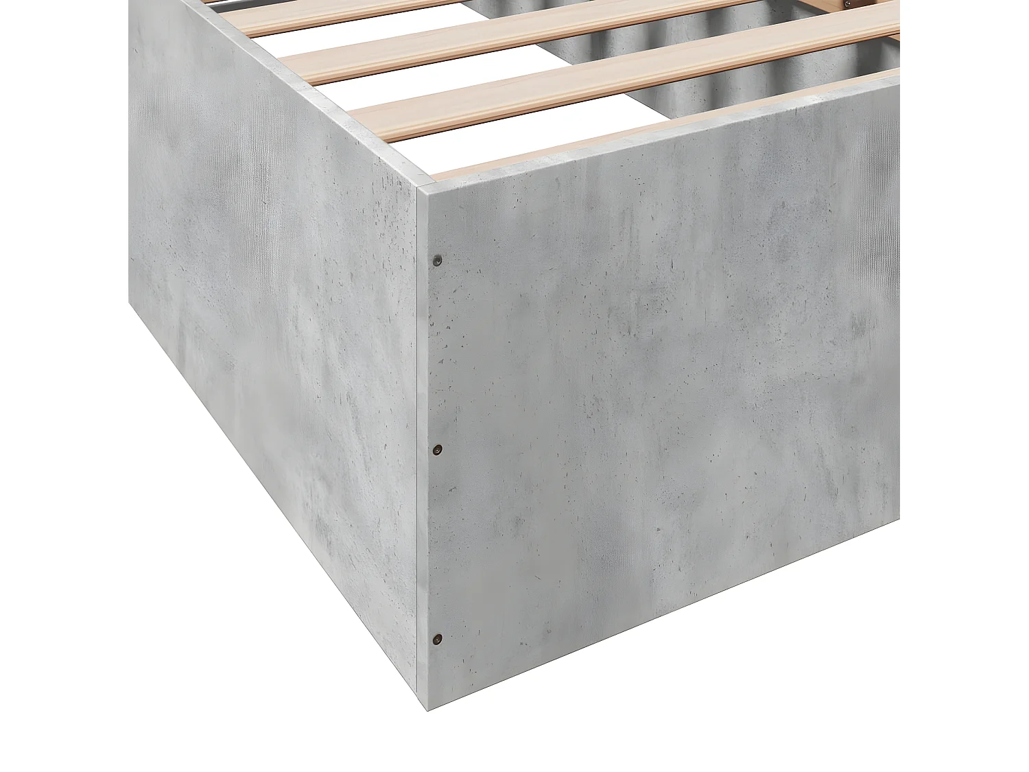 Cadre de lit gris béton 75x190 bois d'ingénierie