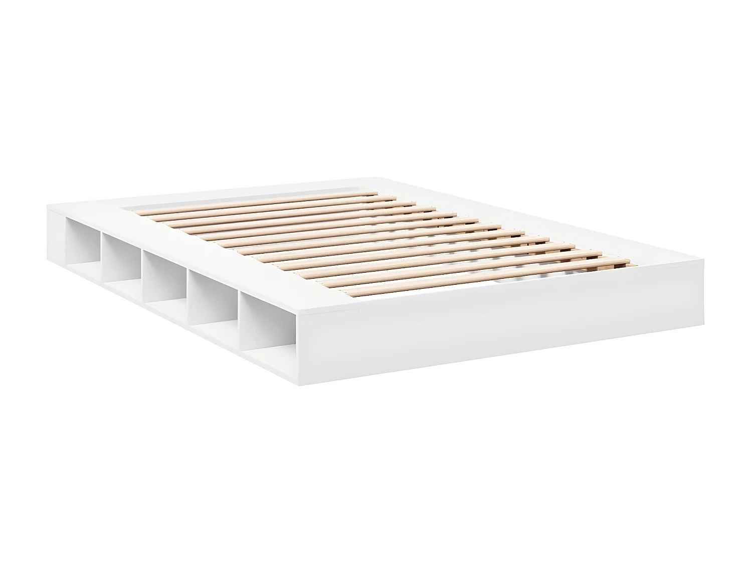 Cadre de lit blanc 140x200 bois d'ingénierie