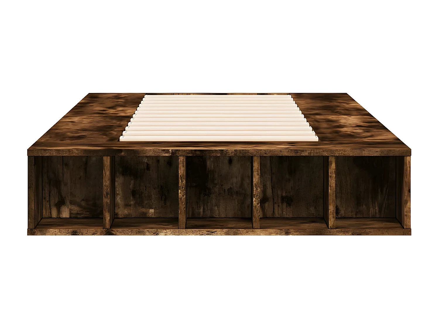 Cadre de lit chêne fumé 100x200 bois d'ingénierie