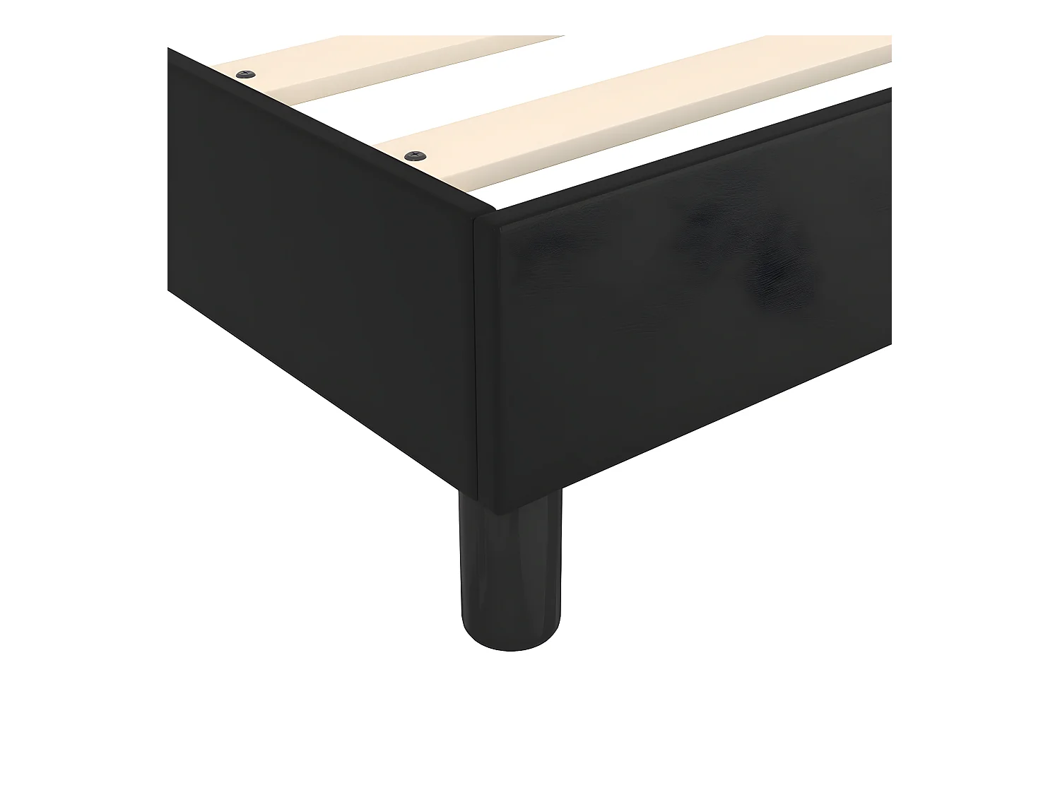 Sommier à lattes de lit avec matelas Noir 140x190 Similicuir