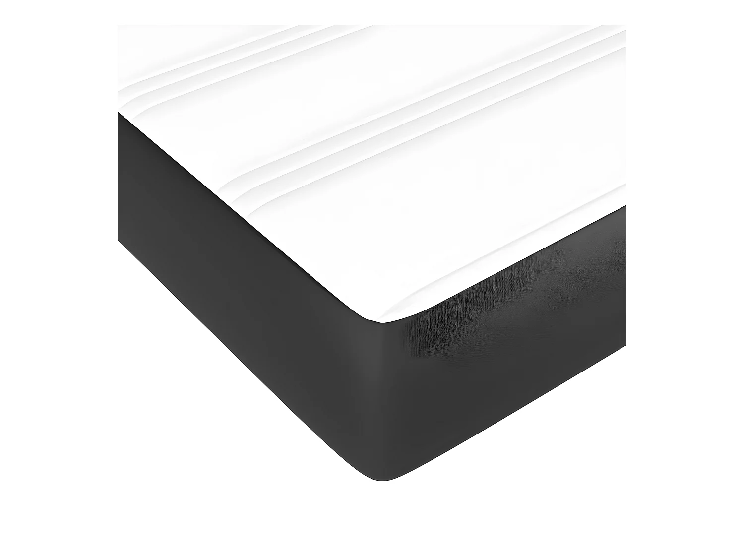 Sommier à lattes de lit avec matelas Noir 140x190 Similicuir