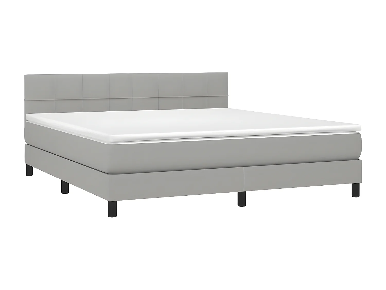 Sommier à lattes de lit et matelas et LED Gris clair 180x200