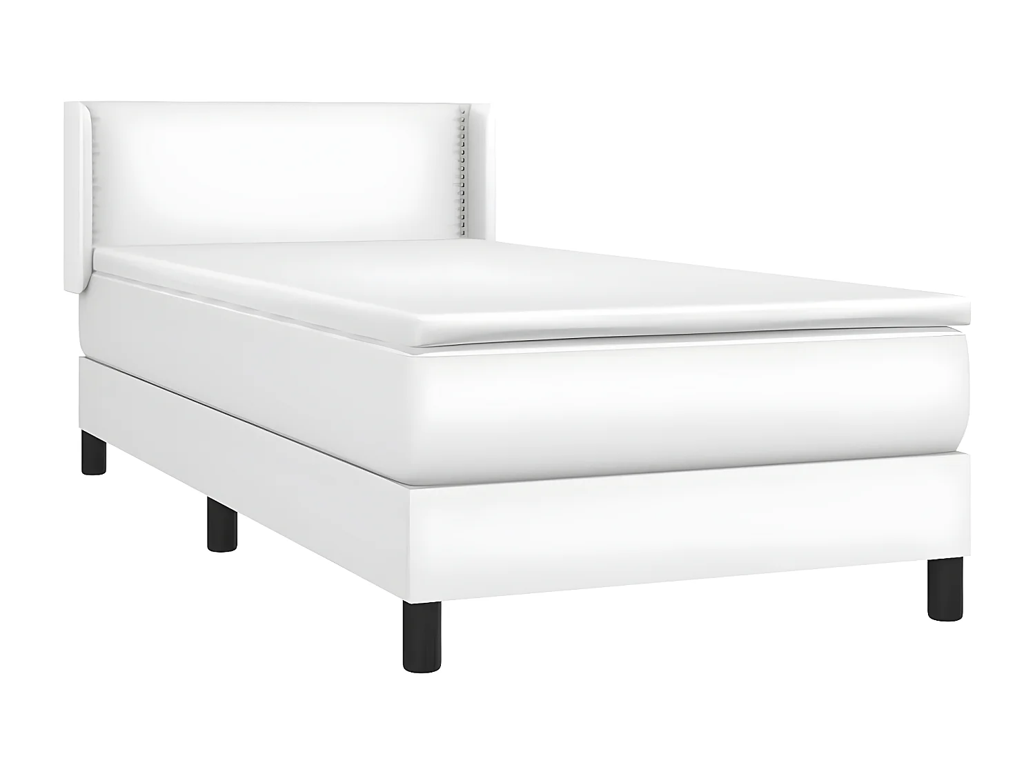 Sommier à lattes de lit avec matelas Blanc 100x200 Similicuir