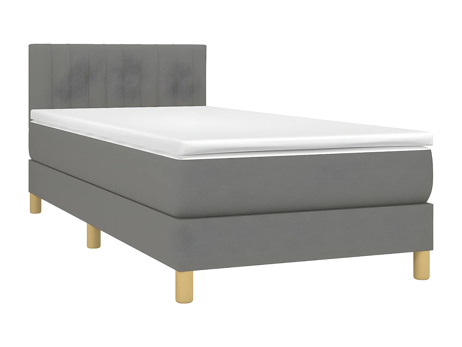 Sommier à lattes de lit avec matelas et LED Gris foncé 90x200