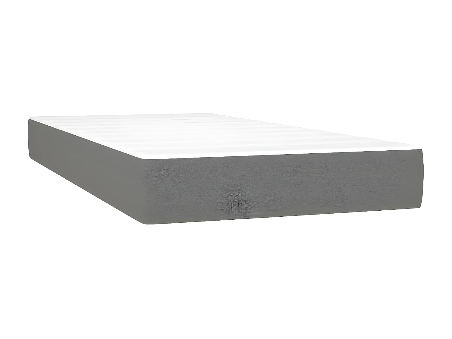 Sommier à lattes de lit avec matelas et LED Gris foncé 90x200