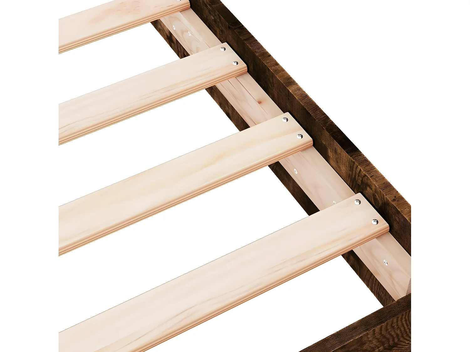 Cadre de lit chêne fumé 160x200 bois d'ingénierie