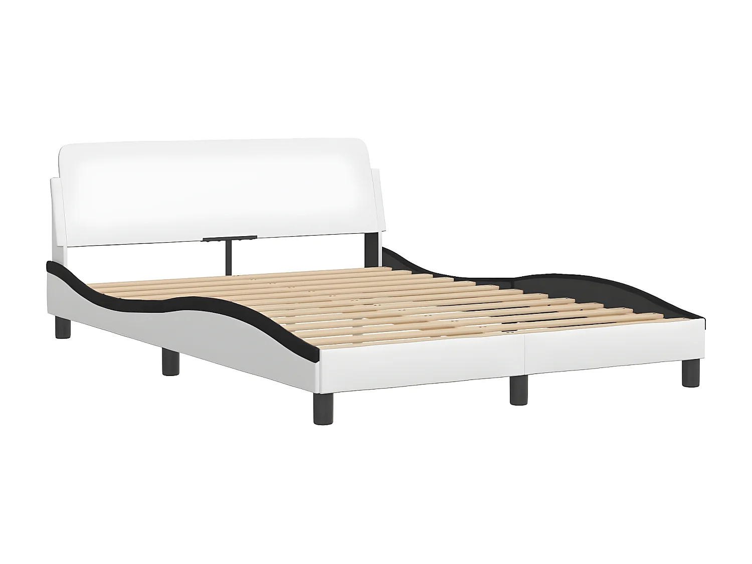 Lit avec matelas blanc et noir 120x200 similicuir