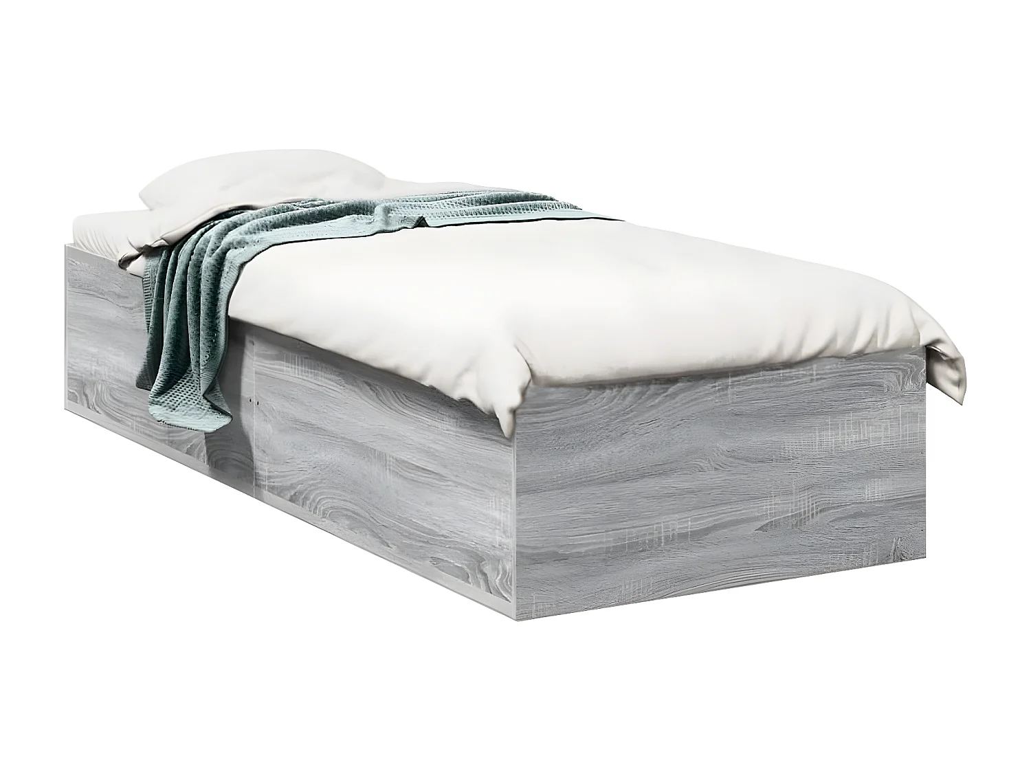 Cadre de lit sonoma gris 75x190 bois d'ingénierie