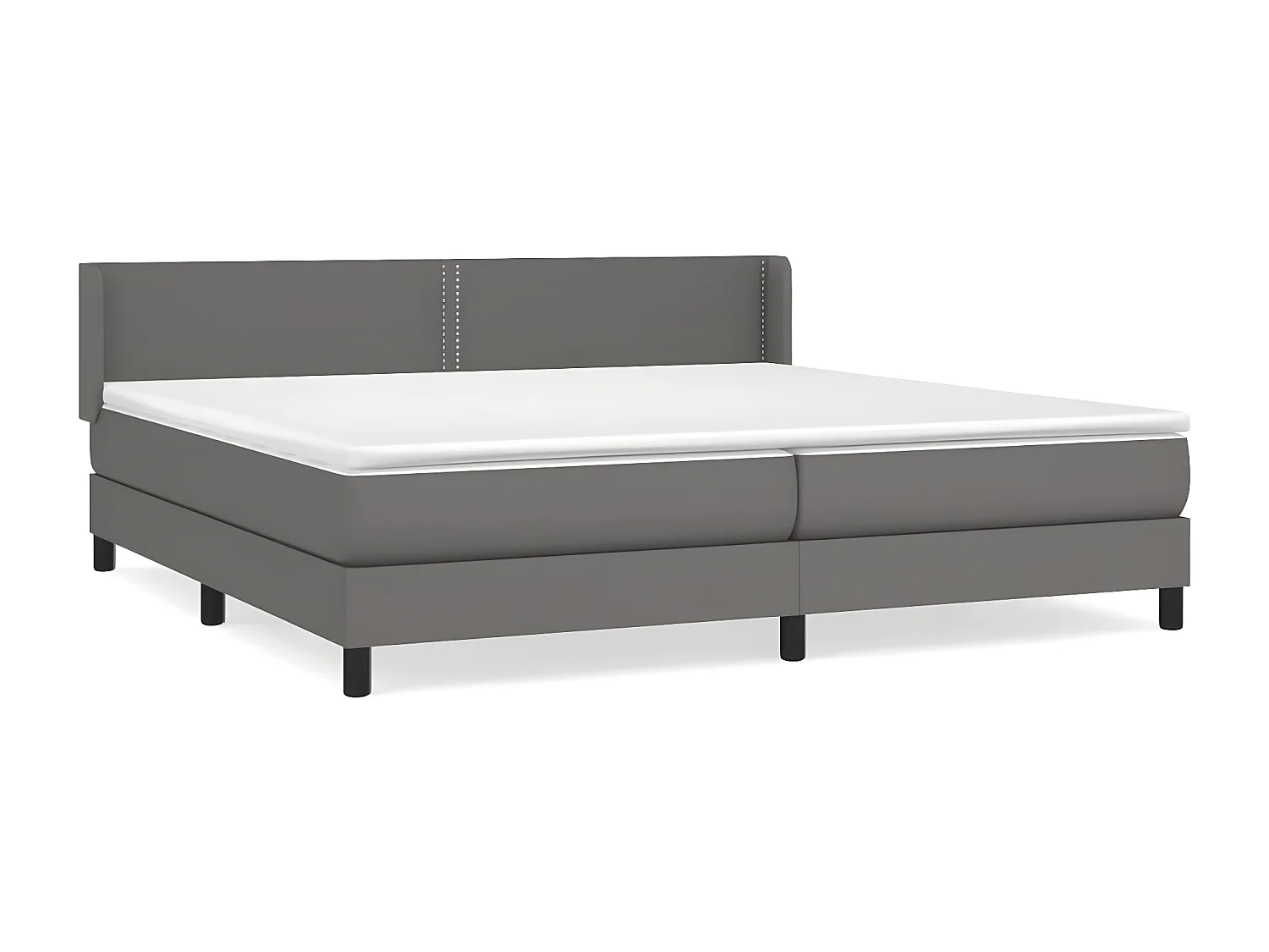 Sommier à lattes de lit avec matelas Gris 200x200 Similicuir