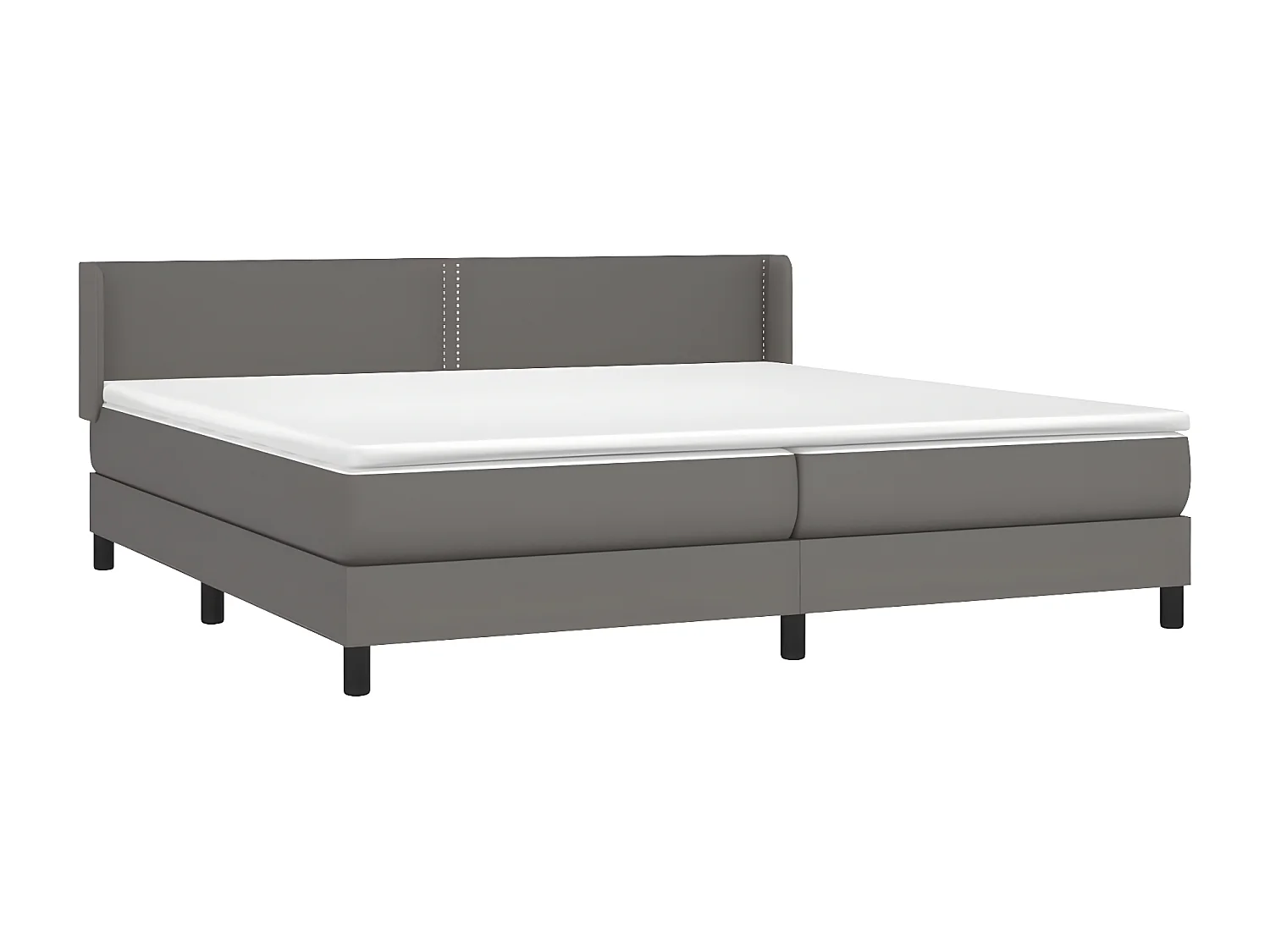 Sommier à lattes de lit avec matelas Gris 200x200 Similicuir