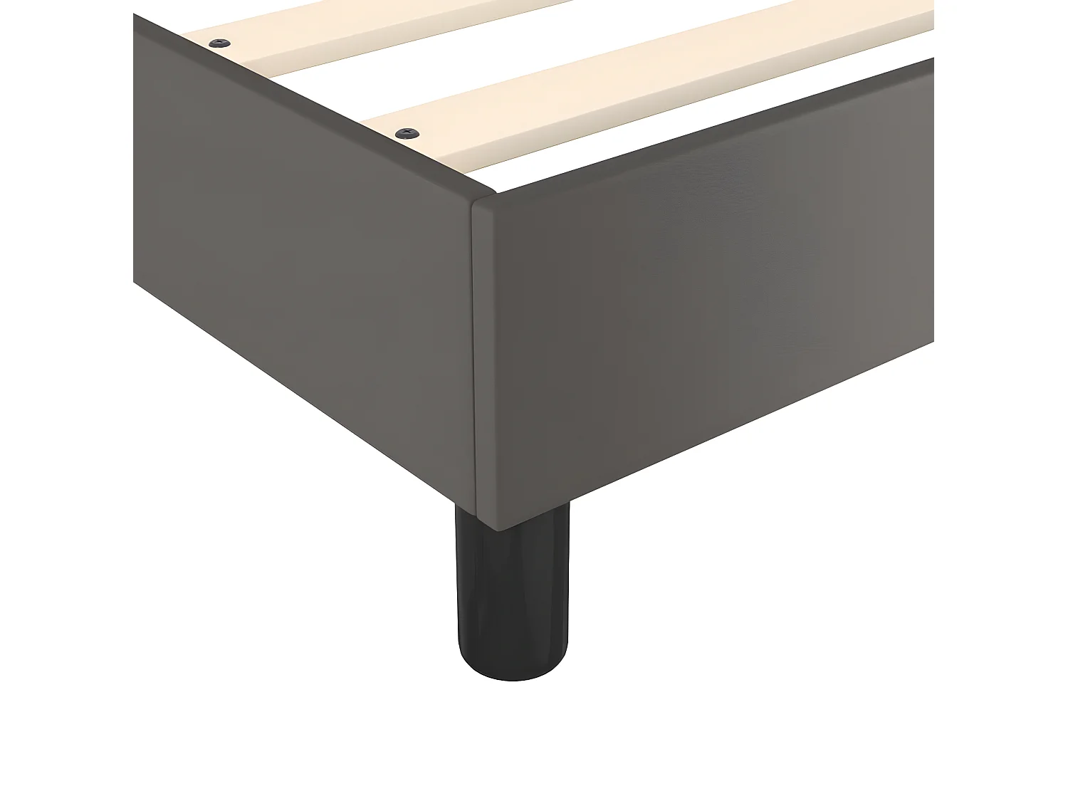 Sommier à lattes de lit avec matelas Gris 140x200 Similicuir