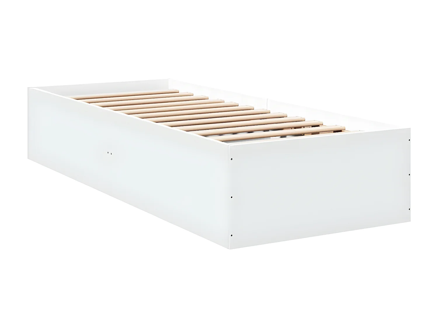 Cadre de lit blanc 75x190 bois d'ingénierie
