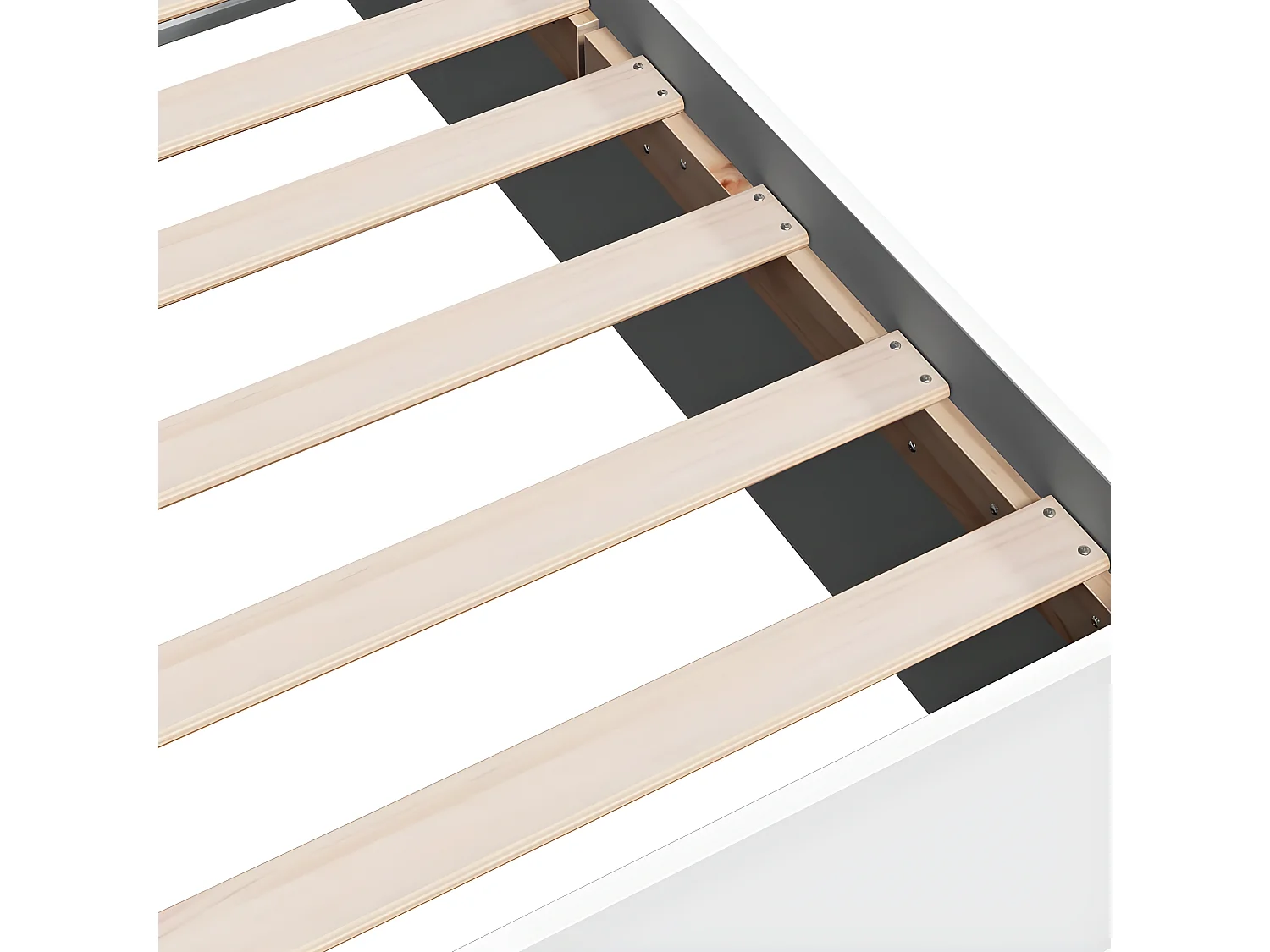 Cadre de lit blanc 75x190 bois d'ingénierie