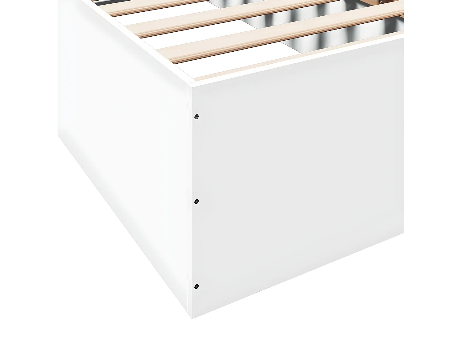 Cadre de lit blanc 75x190 bois d'ingénierie