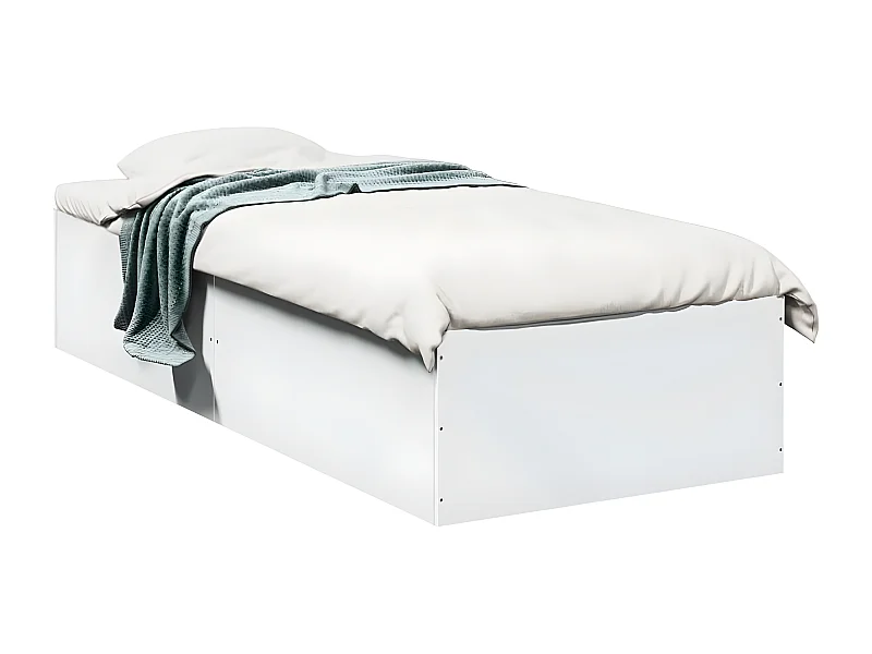 Cadre de lit blanc 75x190 bois d'ingénierie