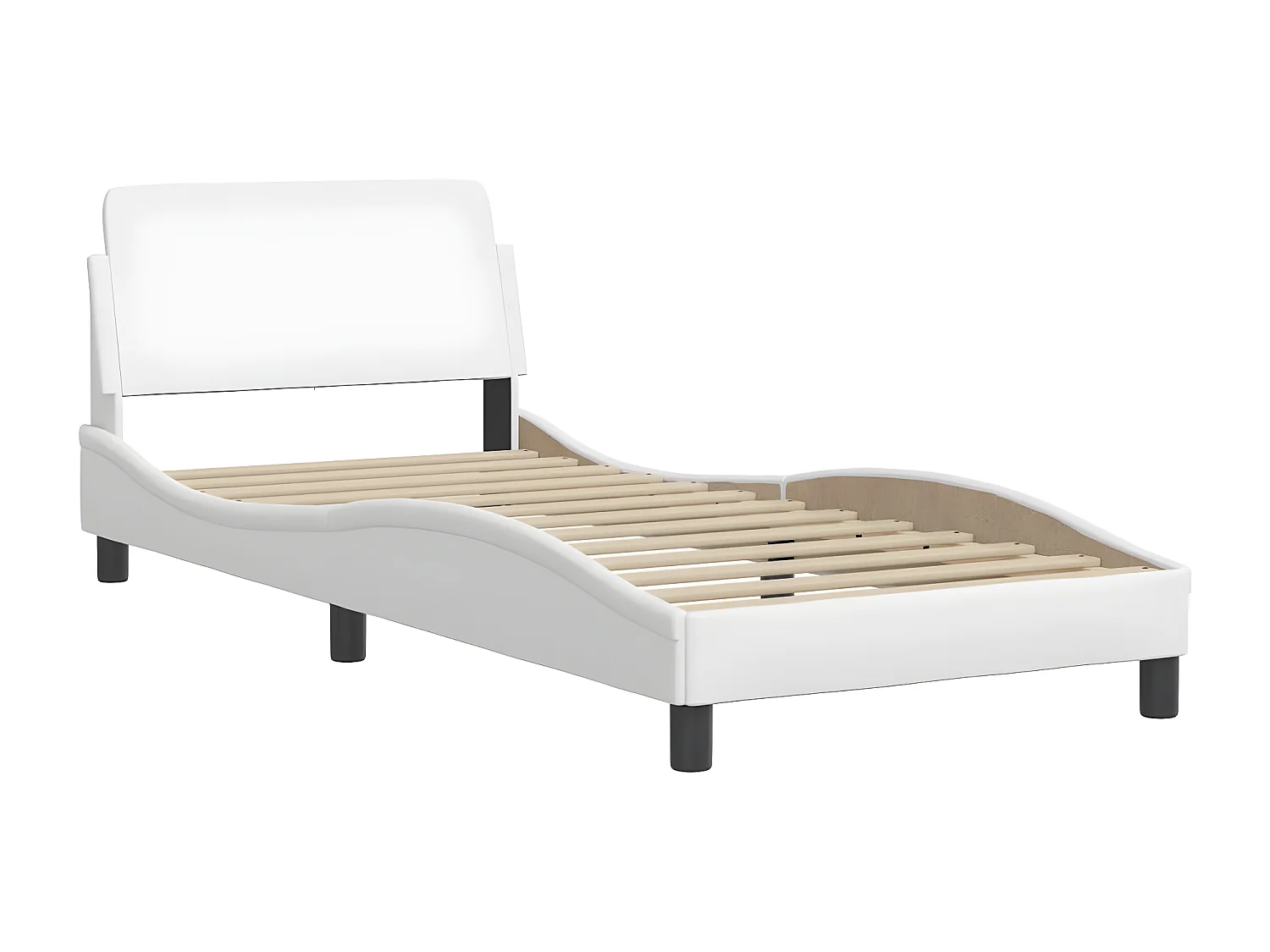 Lit avec matelas blanc 80x200 similicuir