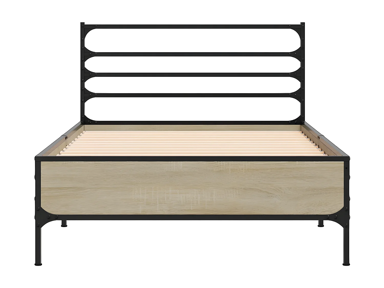 Cadre de lit chêne sonoma 100x200 bois d'ingénierie et métal