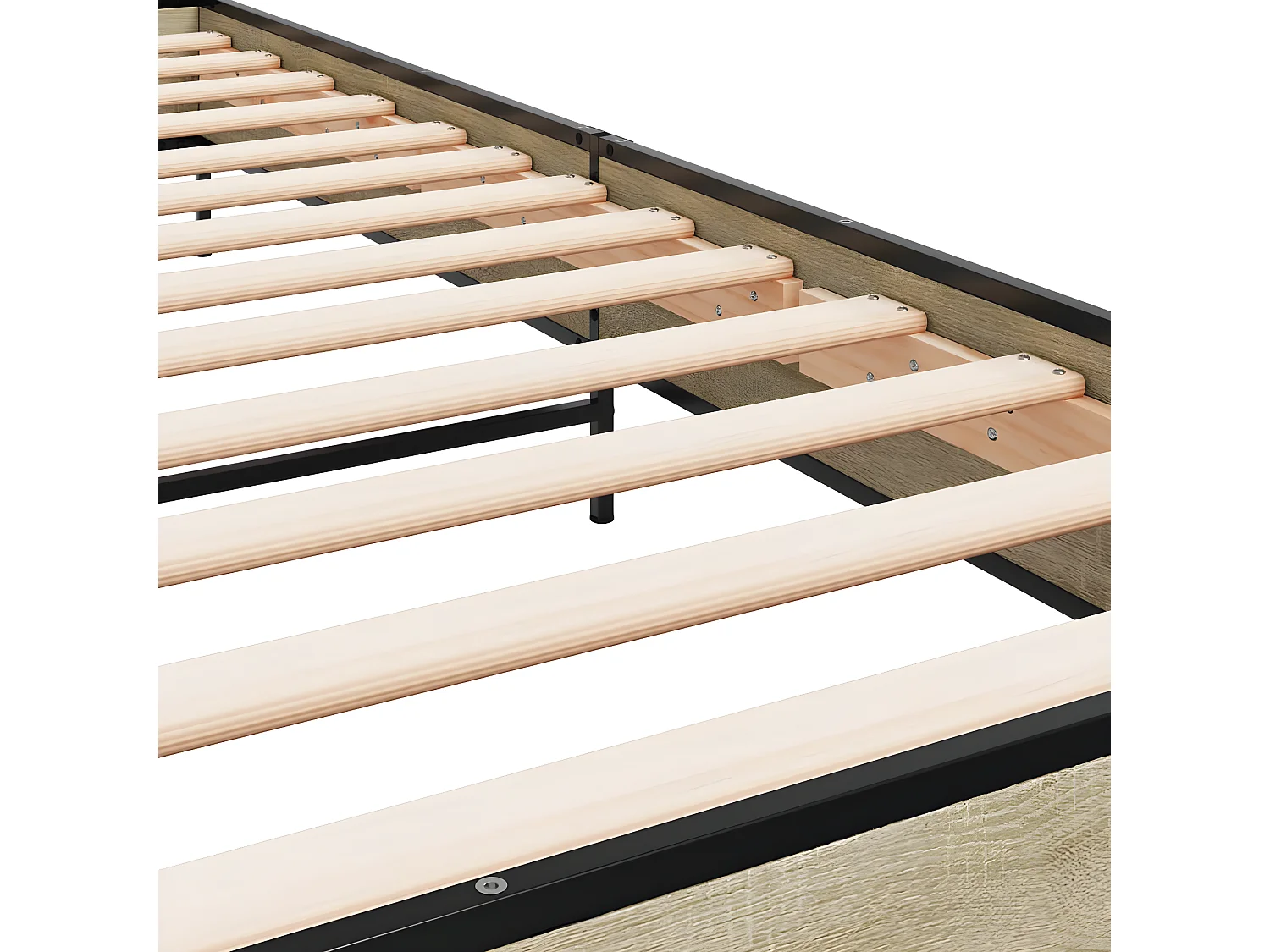 Cadre de lit chêne sonoma 100x200 bois d'ingénierie et métal