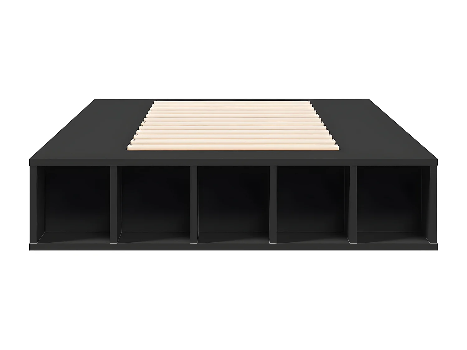 Cadre de lit noir 90x190 bois d'ingénierie