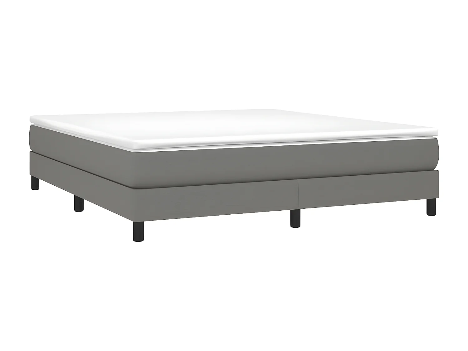 Sommier à lattes de lit avec matelas Gris foncé 180x200 Tissu