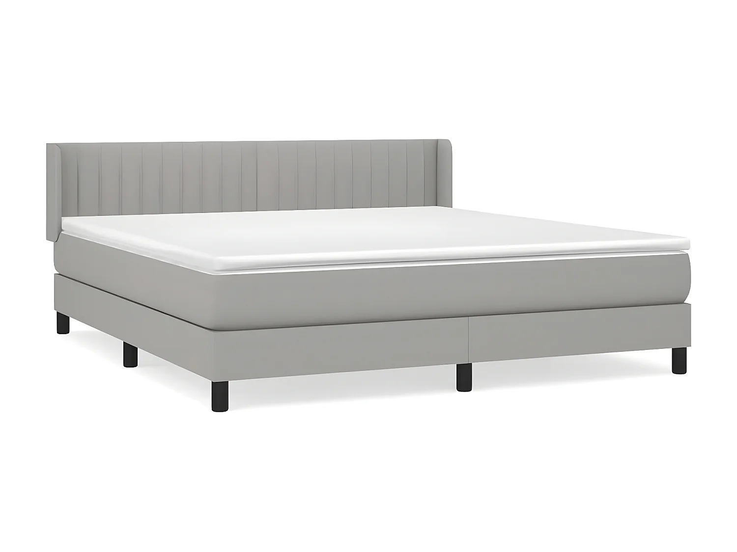 Sommier à lattes de lit avec matelas Gris clair 180x200 Tissu