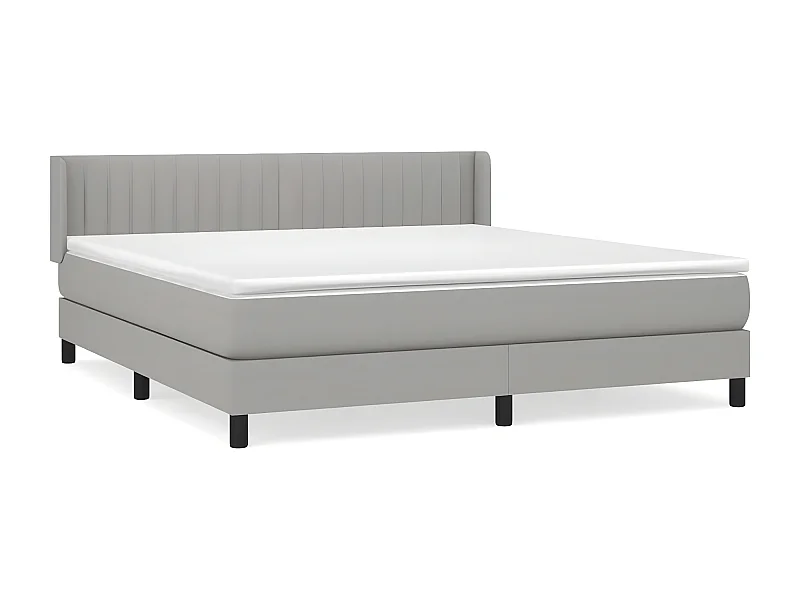 Sommier à lattes de lit avec matelas Gris clair 180x200 Tissu