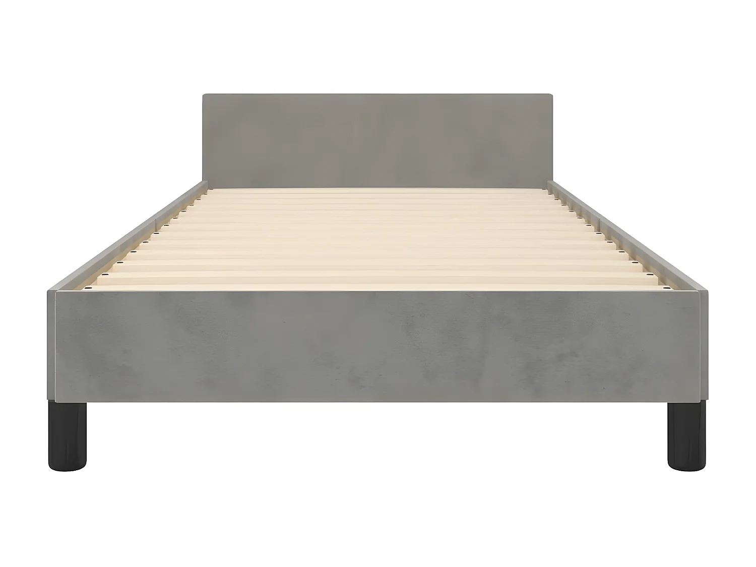 Cadre de lit avec tête de lit Gris clair 100x200 Velours
