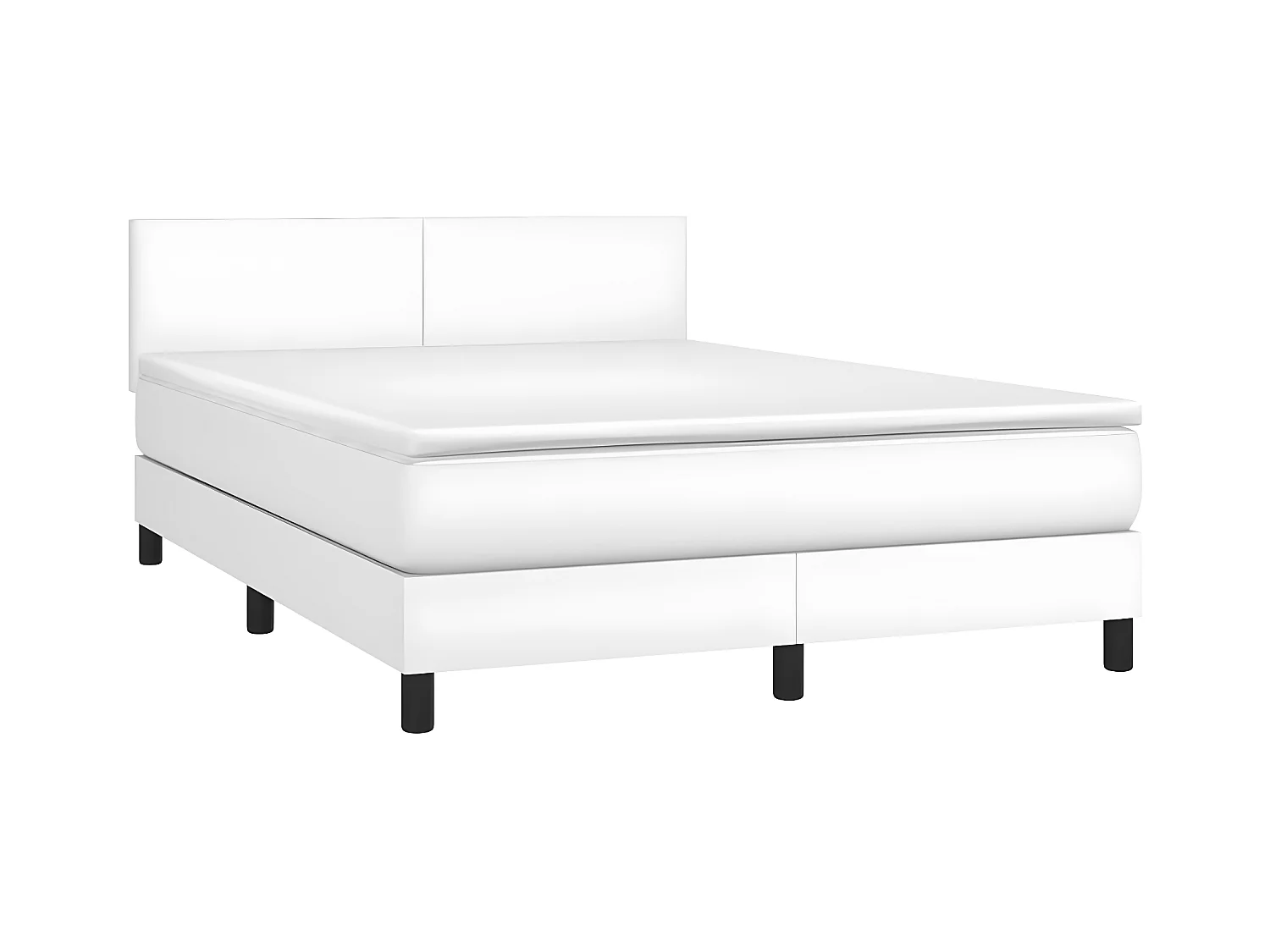 Sommier à lattes de lit avec matelas et LED Blanc 140x190