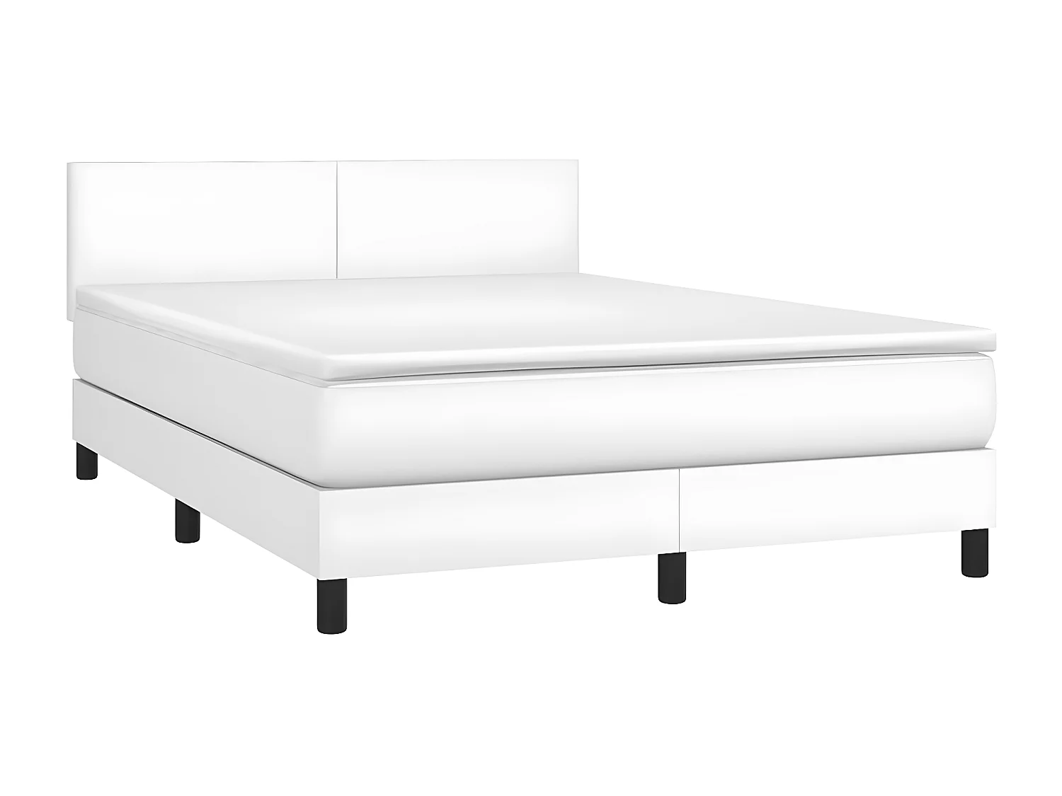 Sommier à lattes de lit avec matelas et LED Blanc 140x190