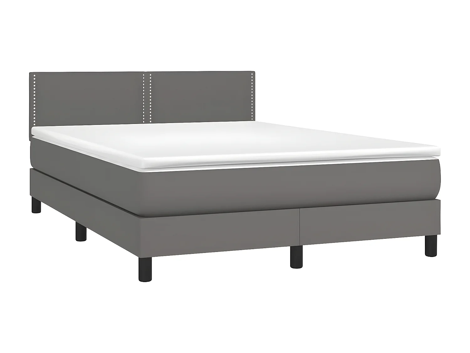Sommier à lattes de lit avec matelas et LED Gris 140x200