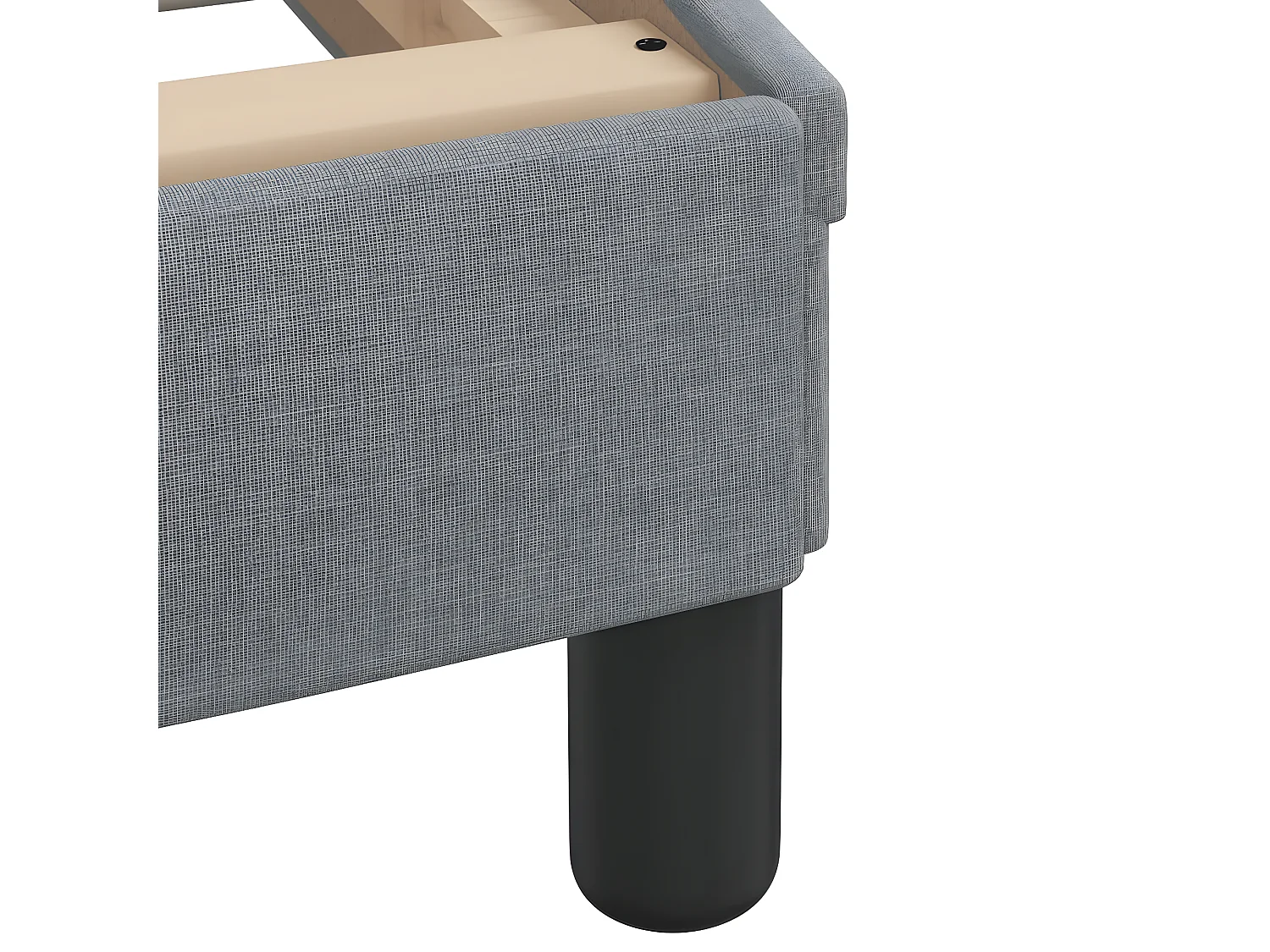 Lit avec matelas gris clair 80x200 tissu