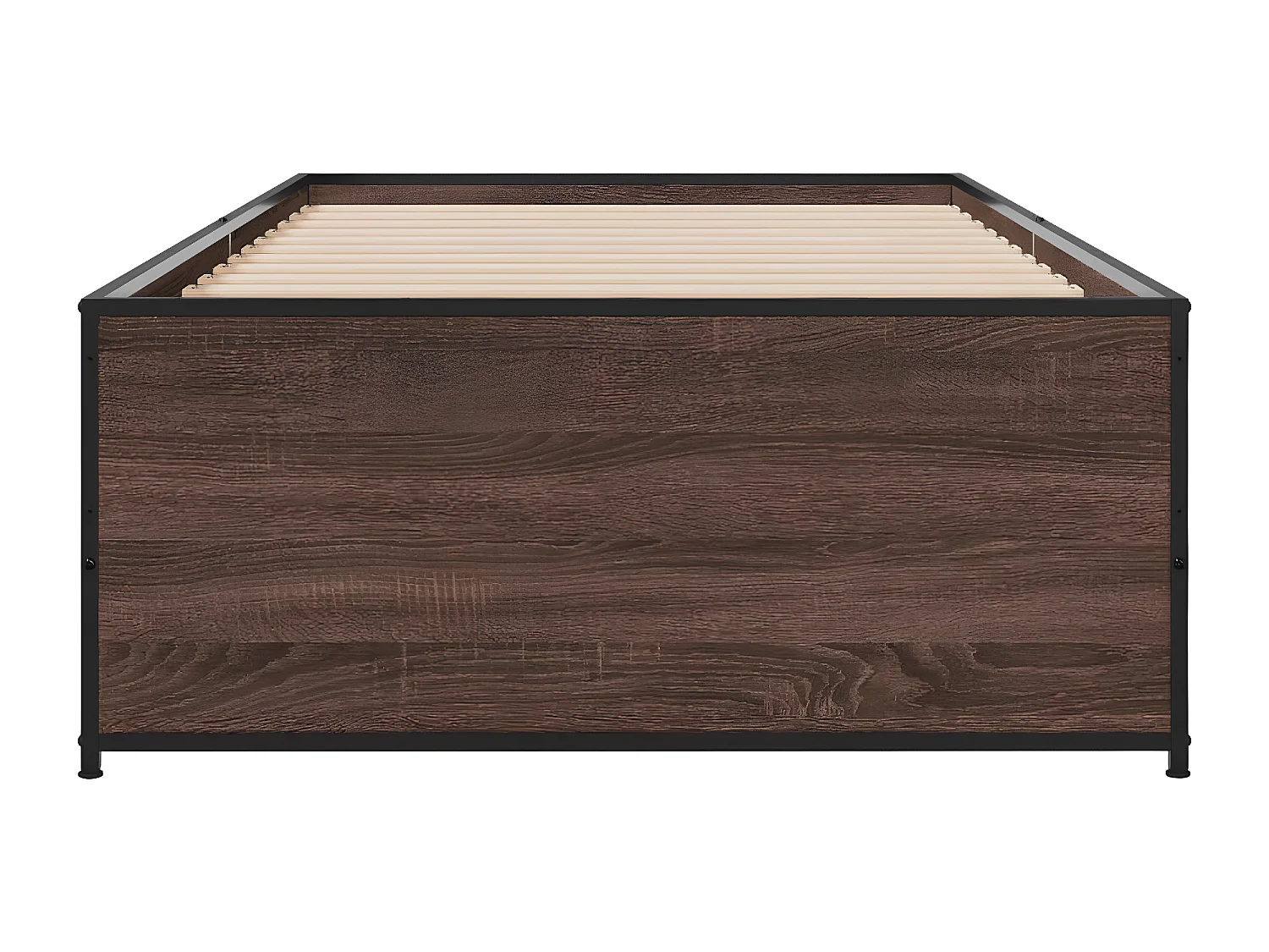 Cadre de lit chêne marron 75x190 bois d'ingénierie et métal