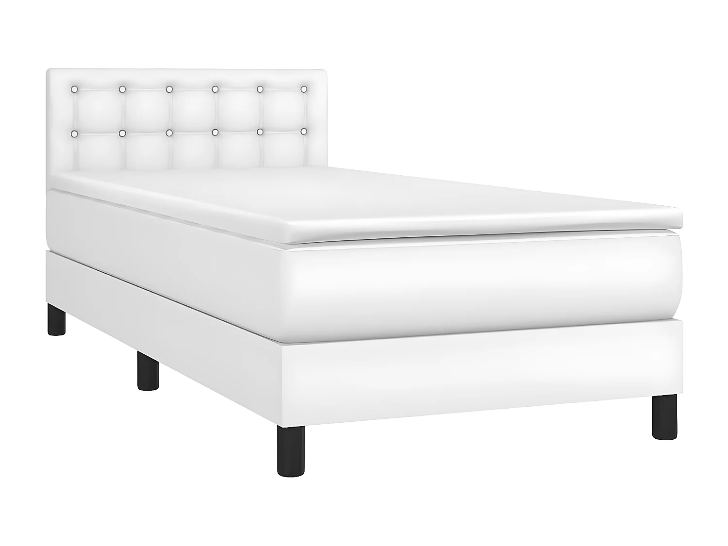 Sommier à lattes de lit avec matelas et LED Blanc 90x190