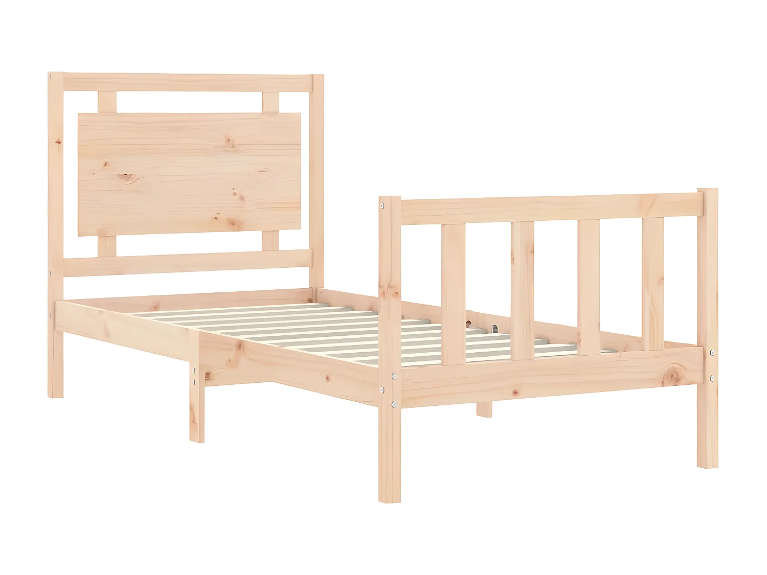 Cadre de lit et tête de lit 100x200 bois massif