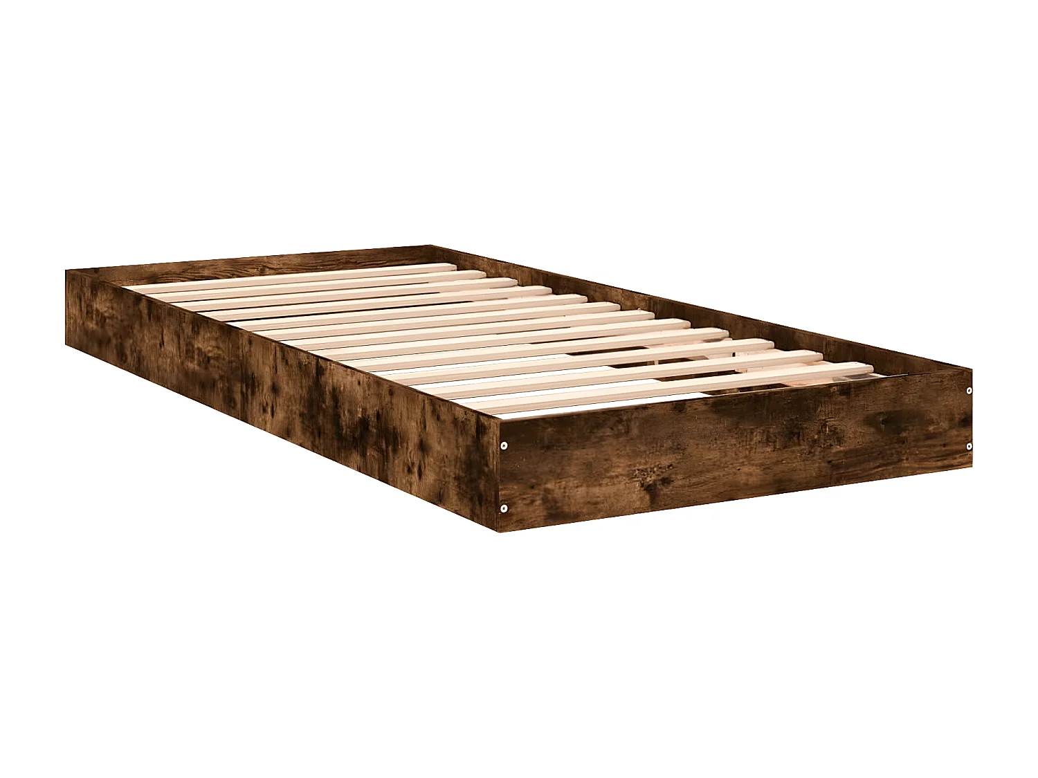 Cadre de lit chêne fumé 75x190 bois d'ingénierie