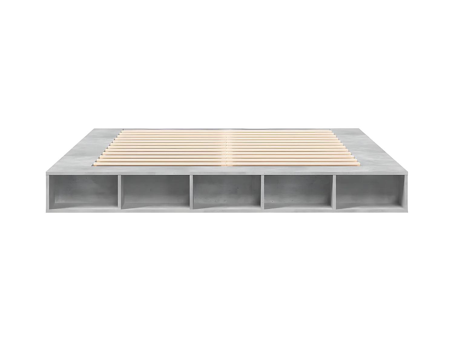 Cadre de lit gris béton 180x200 bois d'ingénierie