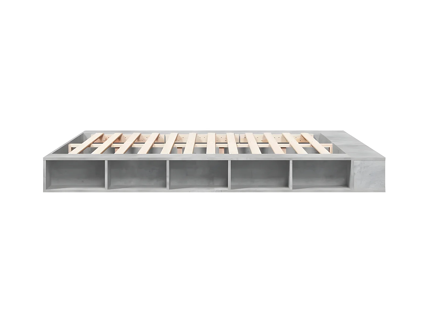 Cadre de lit gris béton 180x200 bois d'ingénierie