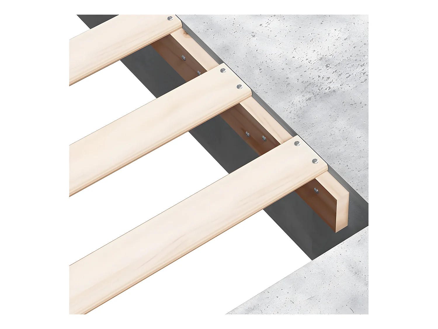 Cadre de lit gris béton 180x200 bois d'ingénierie