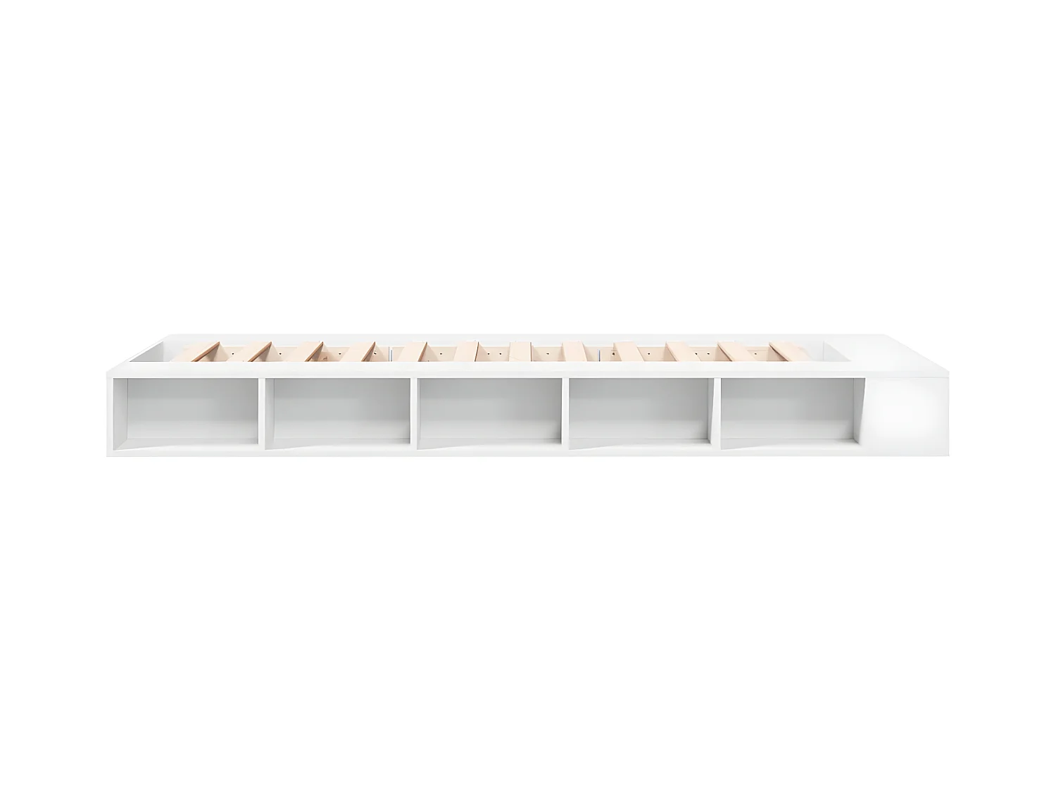 Bedframe bewerkt hout wit 75x190 cm