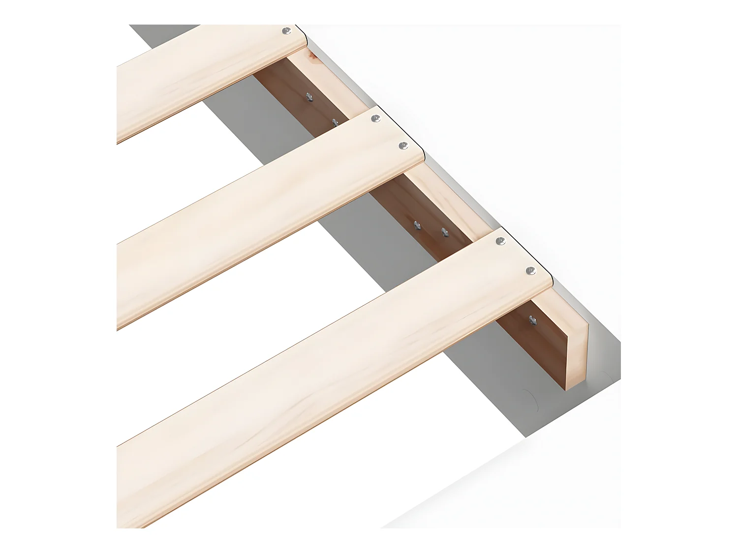Bedframe bewerkt hout wit 75x190 cm
