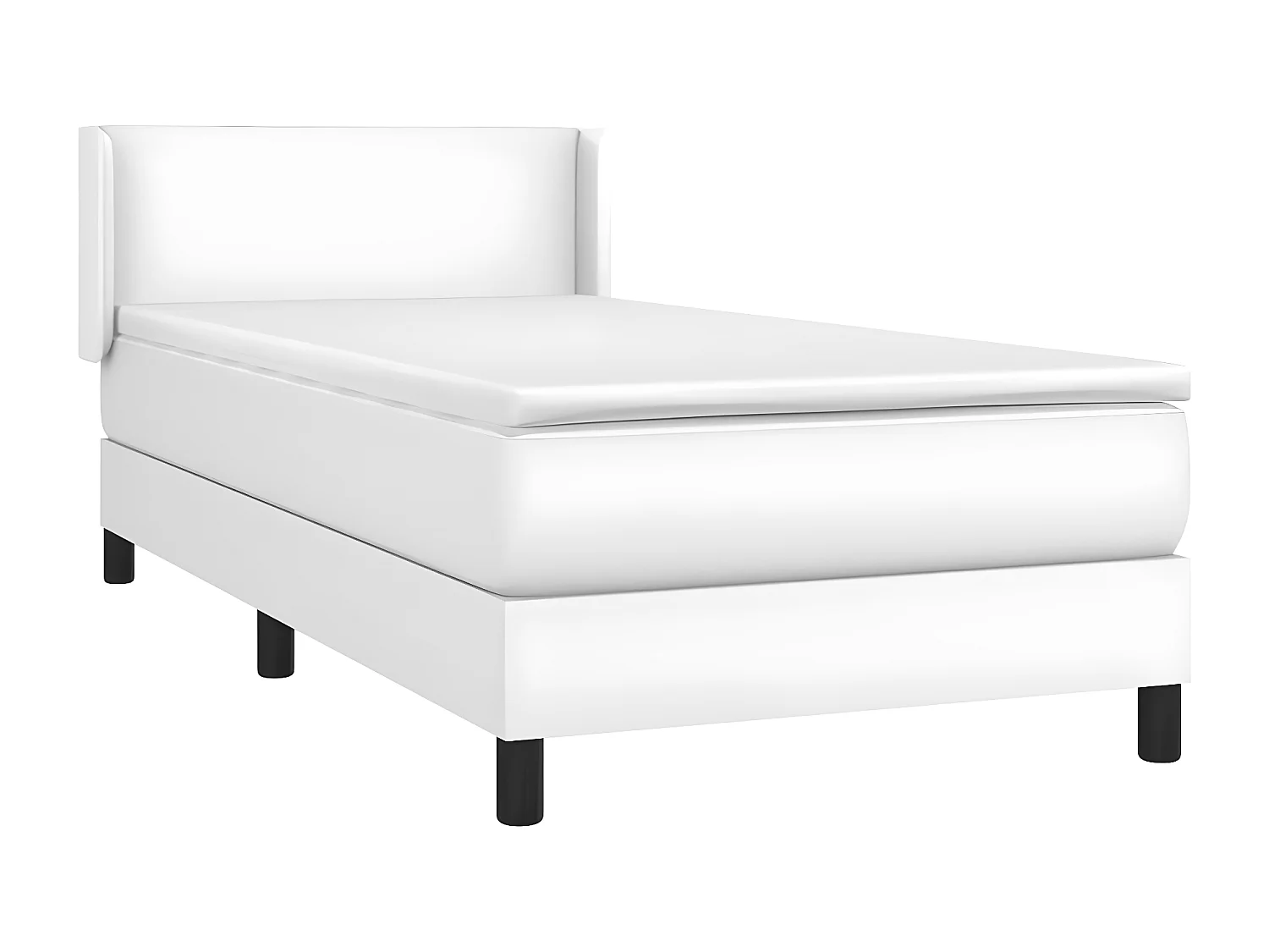 Sommier à lattes de lit avec matelas Blanc 90x190 Similicuir