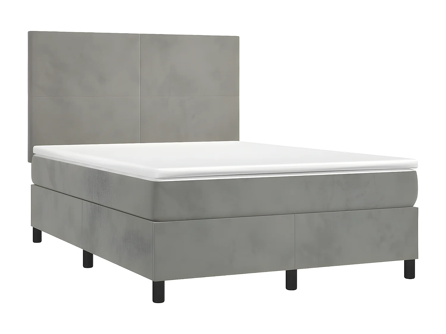 Sommier à lattes de lit avec matelas LED Gris clair 140x200