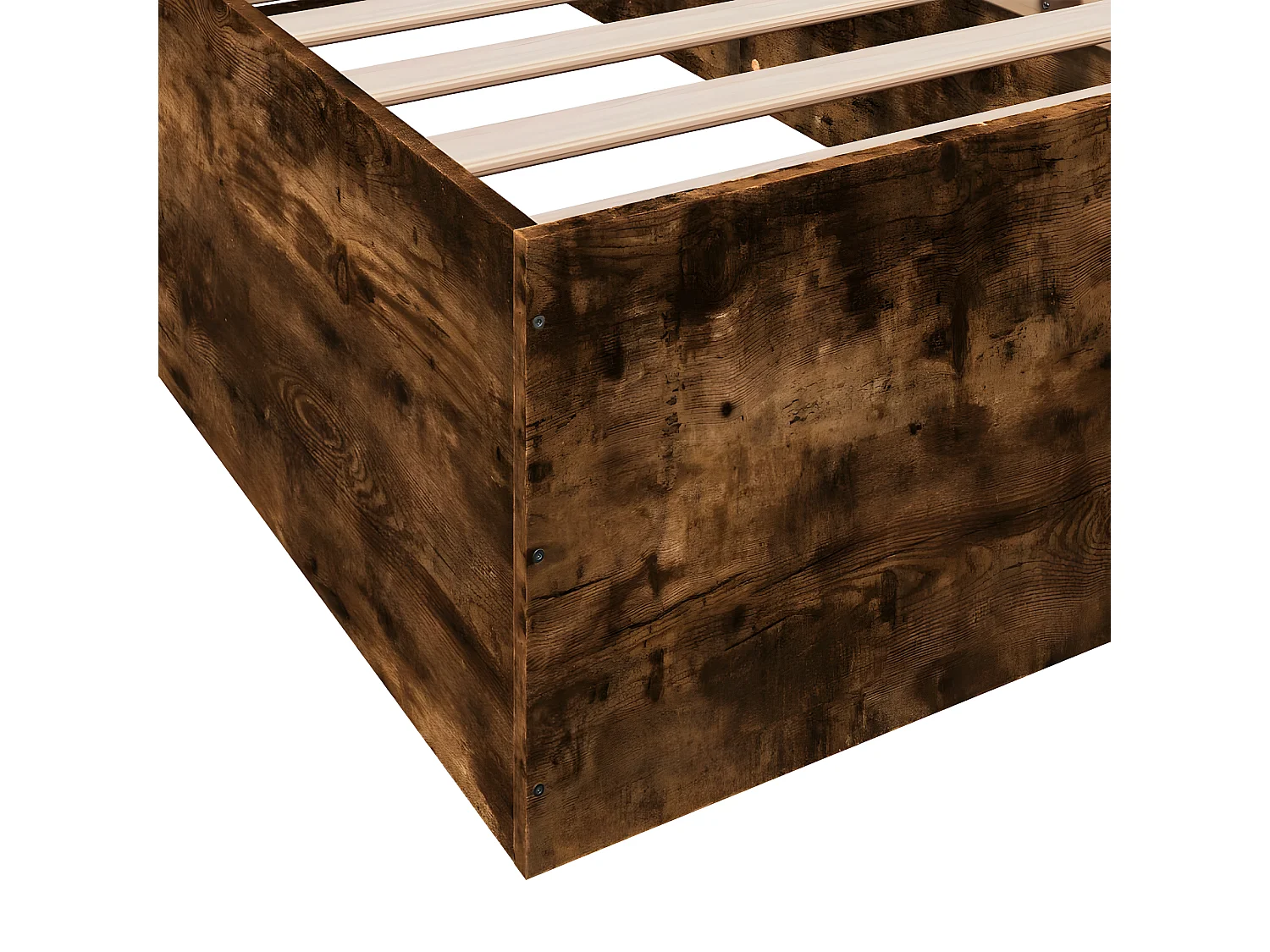 Cadre de lit chêne fumé 75x190 bois d'ingénierie