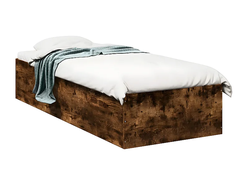 Cadre de lit chêne fumé 75x190 bois d'ingénierie