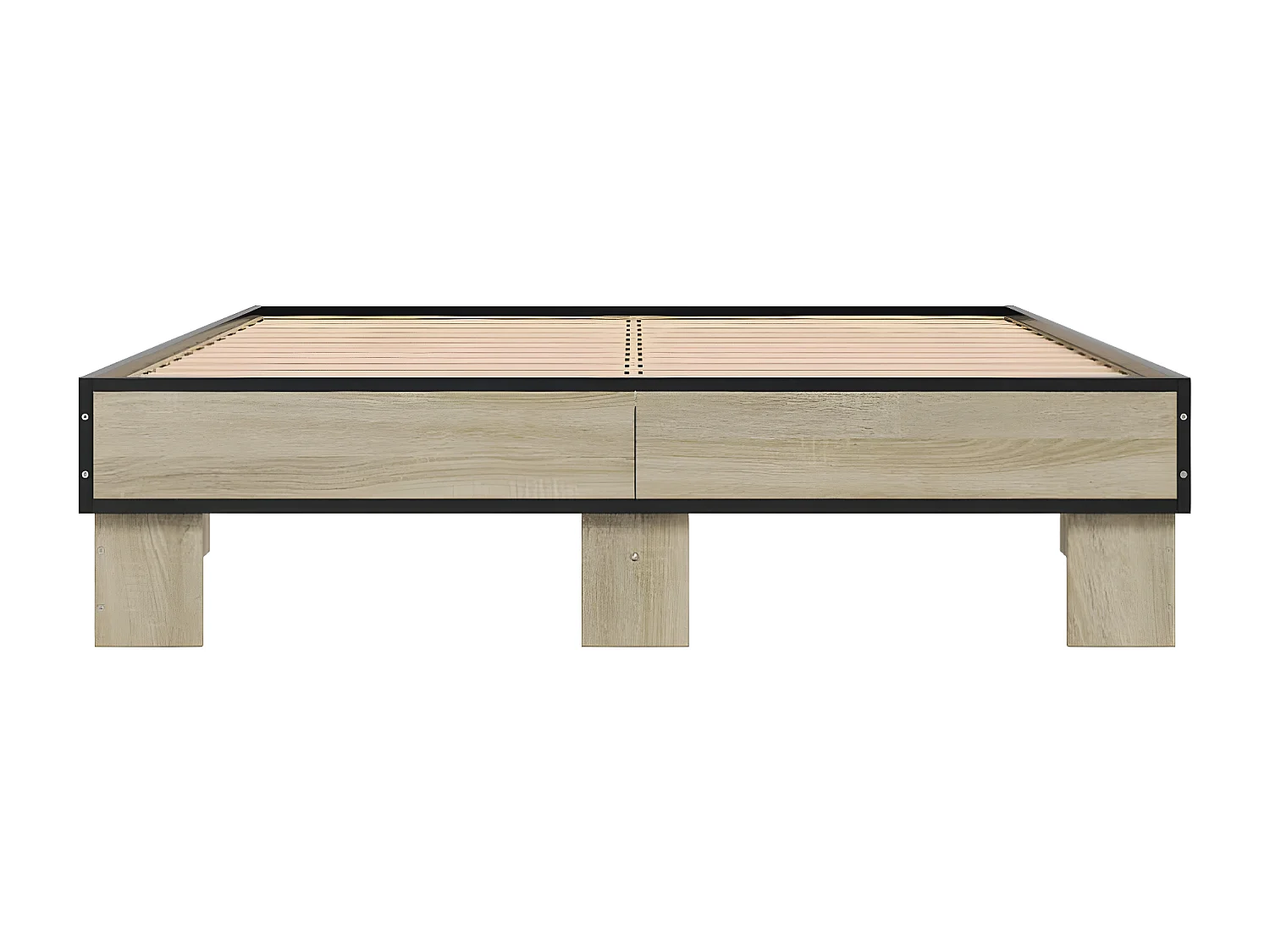 Cadre de lit chêne sonoma 120x200 bois d'ingénierie et métal