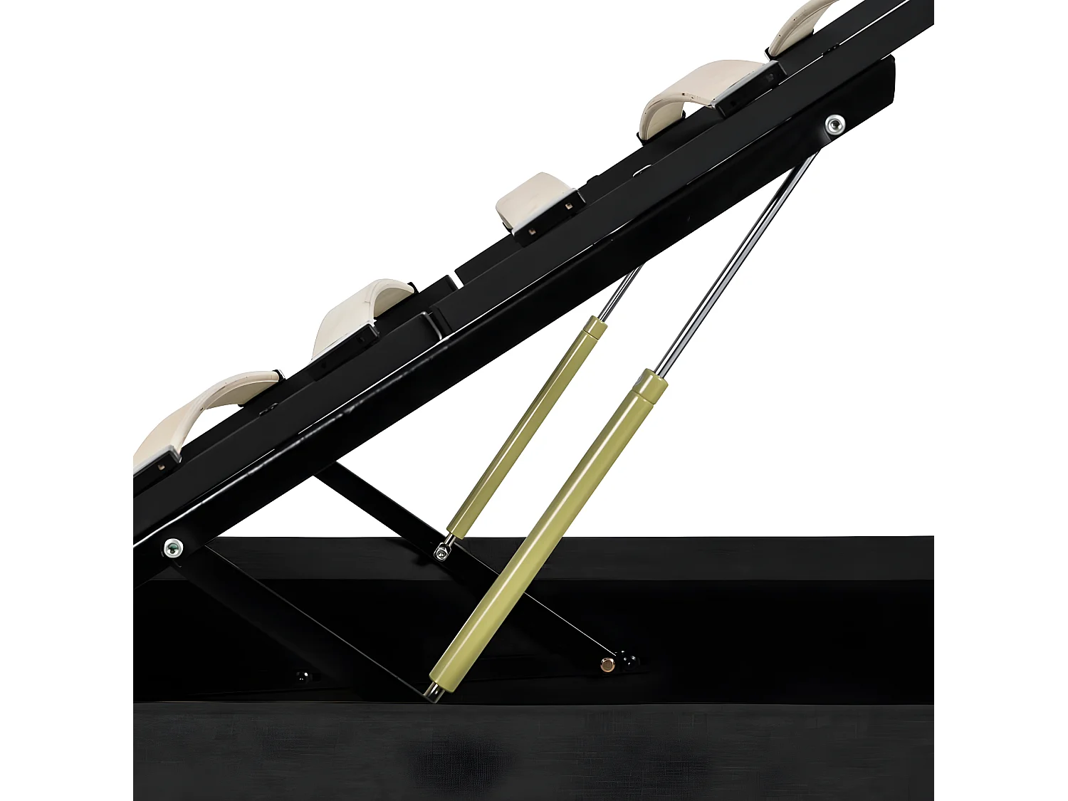 Lit à stockage avec LED Gris foncé Tissu 100x200