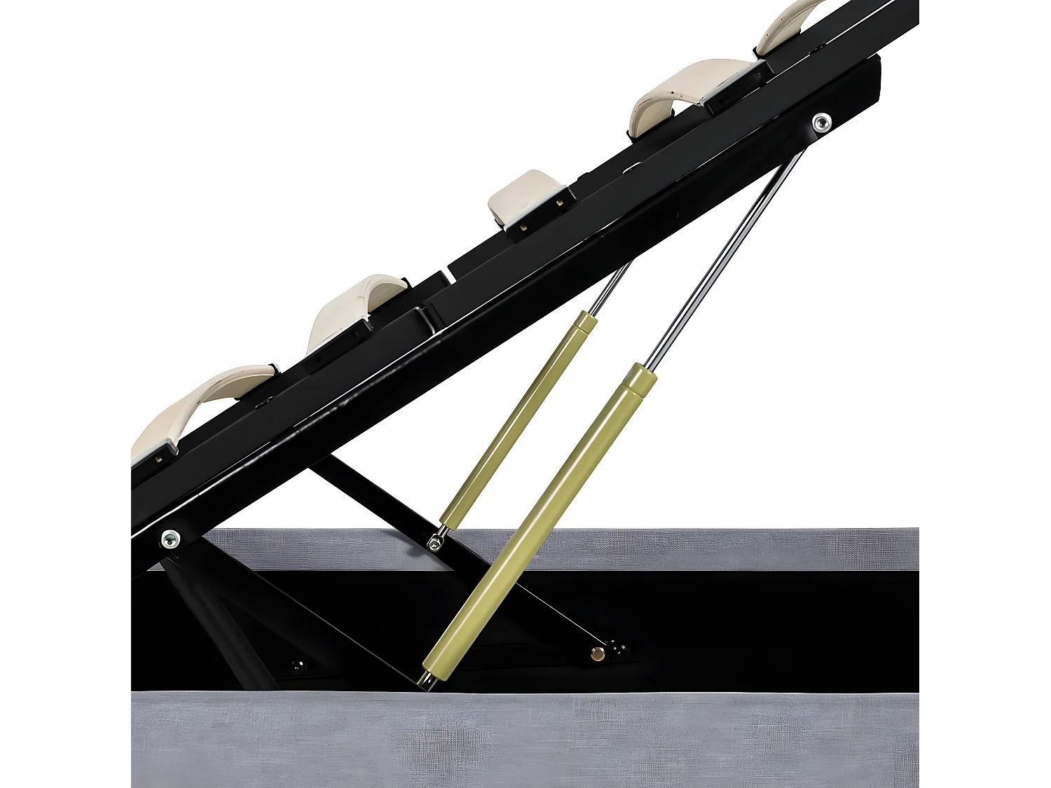 Lit à stockage avec LED Gris clair Tissu 160x200