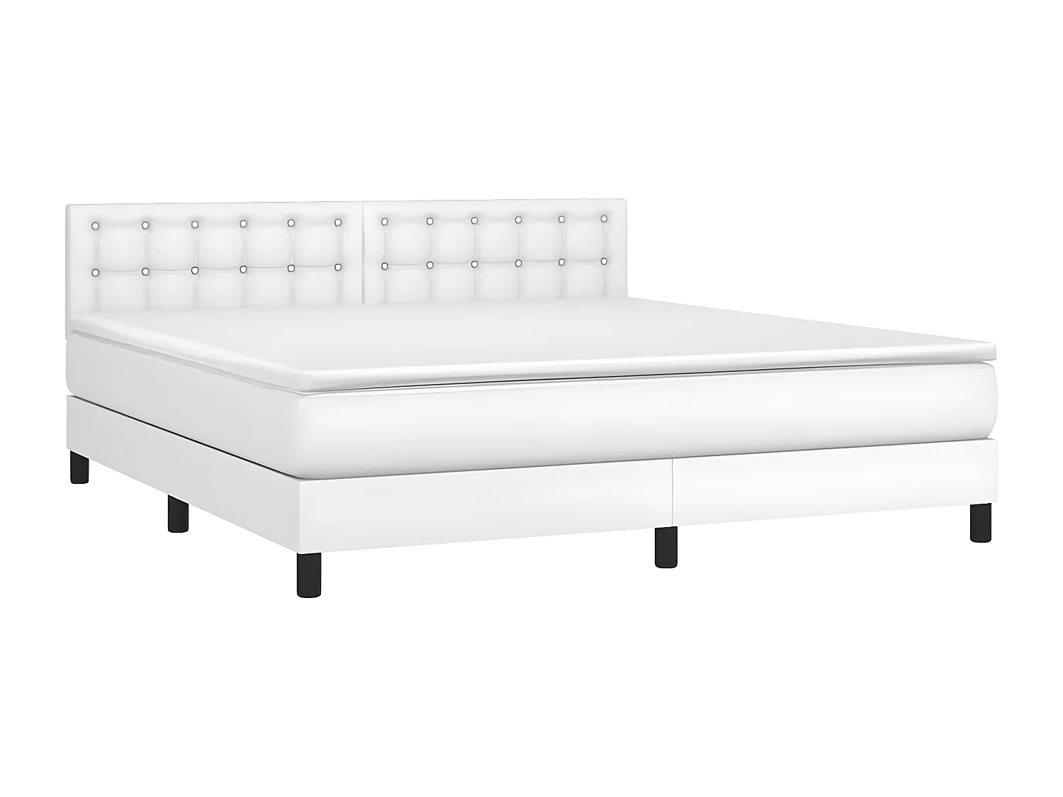 Sommier à lattes de lit avec matelas et LED Blanc 160x200